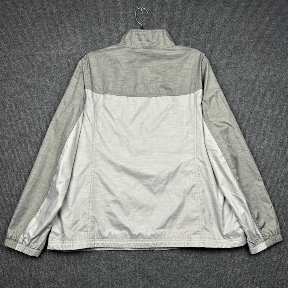 LL Bean Women's XL PET Jacket Long Sleeve Gray Two Tone Windbreaker Full Zip - Picture 5 of 12